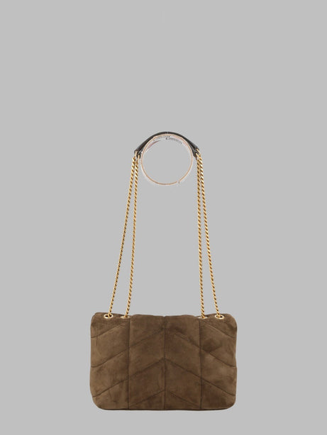 Saint Laurent Toy Puffer Suede Shoulder Bag - Light Musk