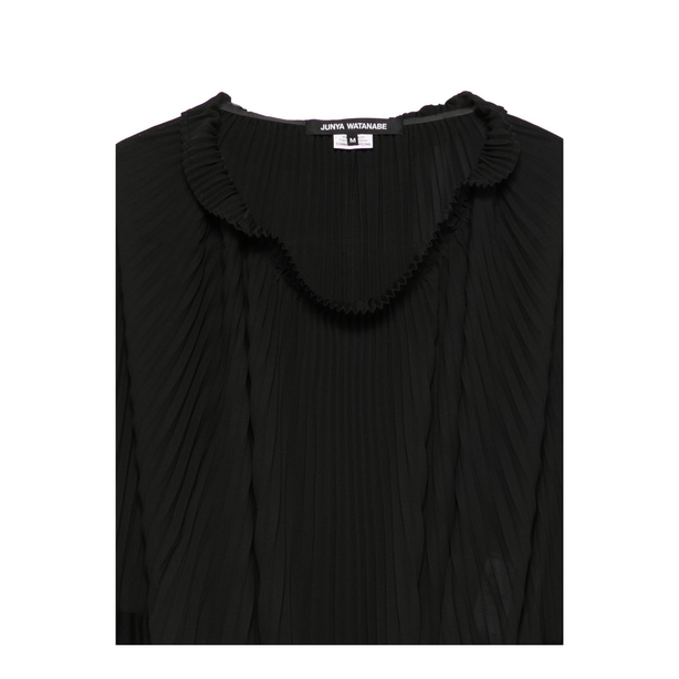 Black Pleated Texture Top