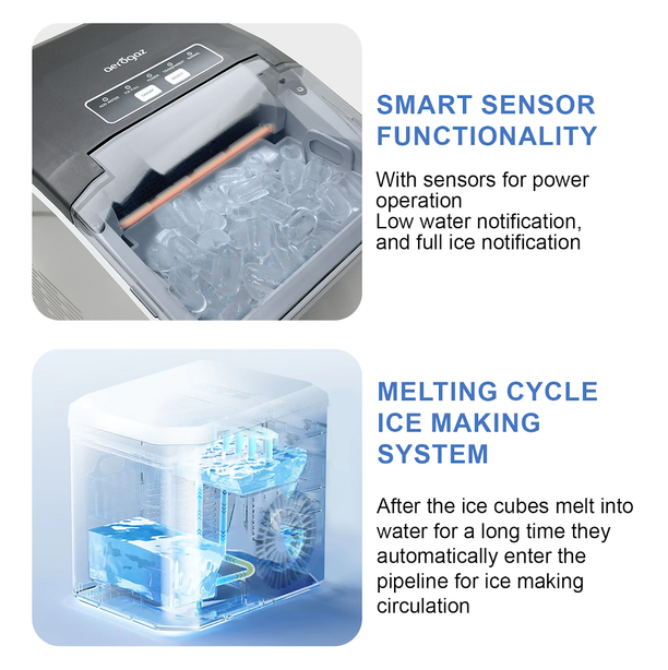 Aerogaz Portable Ice Maker Automatic Ice Cube Maker Electric Bullet Ice Block Making Machine AZ 1300IM