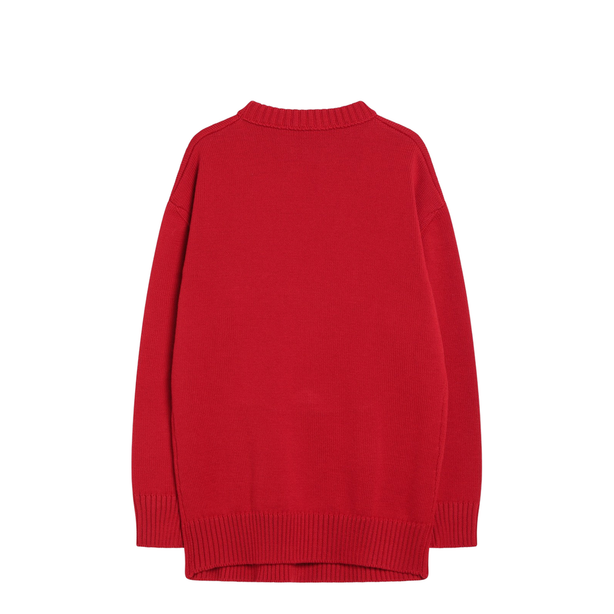 Red Wool Sweater with Bow