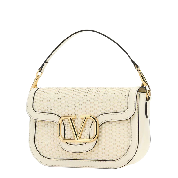 Alltime Woven Leather Shoulder Bag - Ivory