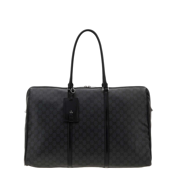Essence Classic Large Coated Canvas Duffle Bag - Black