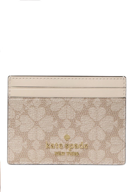 Kate Spade Spade Flower Small Slim Card Holder - Dark Beige/Multi