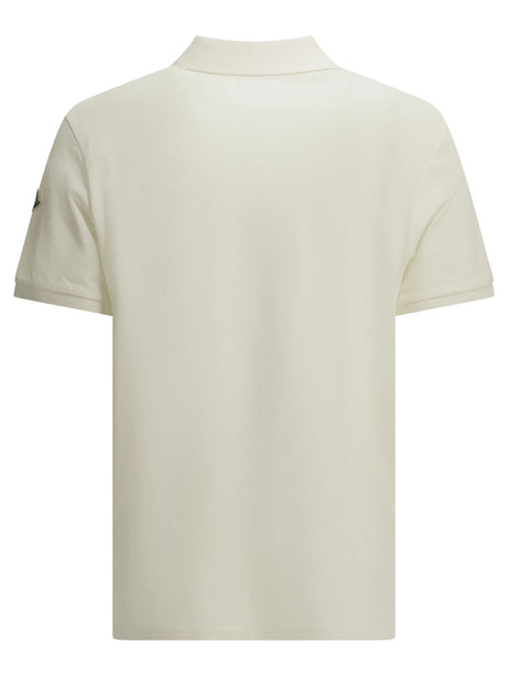 Moncler Button-down polo shirt with logo - White