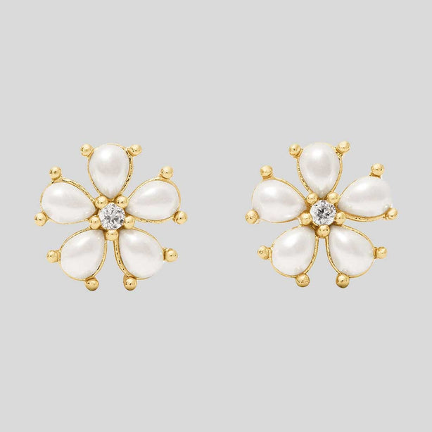 KATE SPADE You're A Gem Flower Studs Clear/Gold RS-KO971