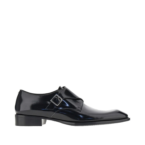 SAINT LAURENT Patent-leather monk-strap loafers