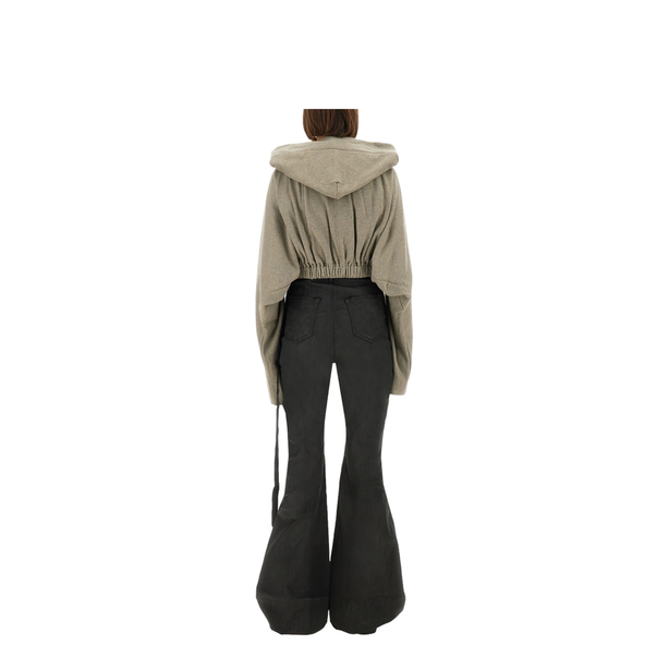 Cropped Hooded Tunic Sweatshirt