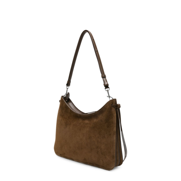 Medium Lambskin Suede Shoulder Bag - Cocoa Brown