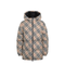 Hooded Check Nylon Puffer Jacket In Sand