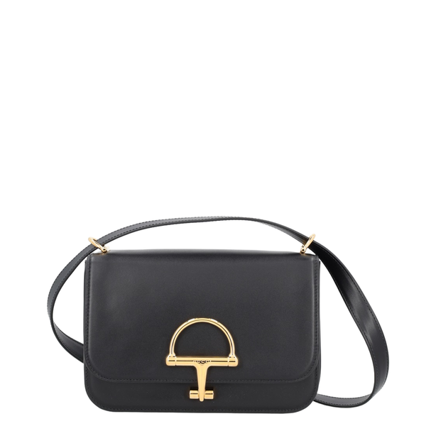 Siena Small Calf Leather Shoulder Bag - Black
