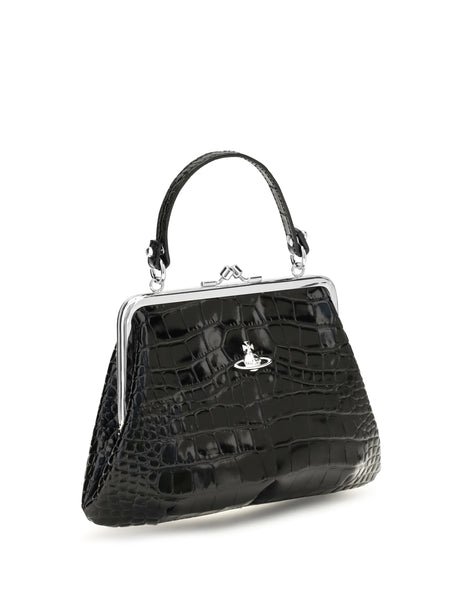 Vivienne Westwood Granny Frame crocodile effect Handbag - Black