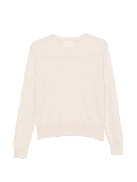 Ecru Cashmere Crew Neck Sweater