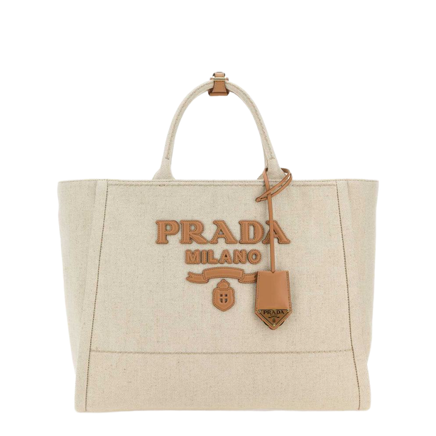 Large Canvas Shopping Tote - Sand Beige