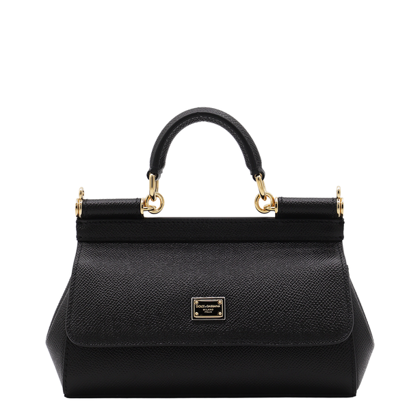 Sicily Small Calf Leather Top-Handle Bag - Nero