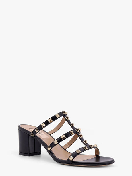 Valentino Garavani Rockstuds leather sandals with iconic all-over studs - Nero