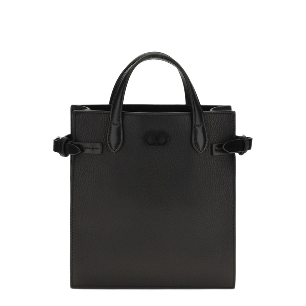 Antibes Small Grained Leather Shopping Bag - Black