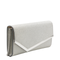 Emmie Small Fine Glitter Leather Clutch - Silver