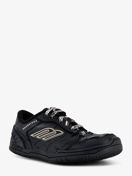 Balenciaga Hamptons Worn-Out low-top leather sneakers - Black