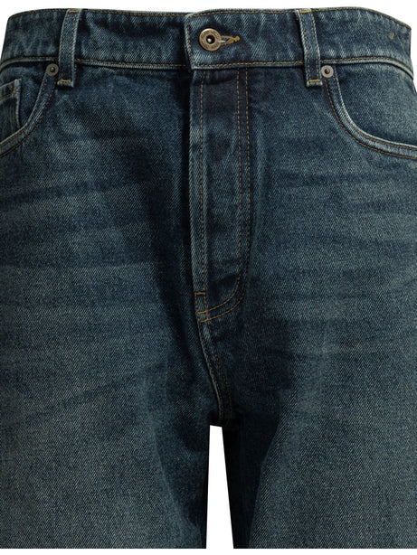 Miu Miu Straight-leg jeans with reverse logo - Blue