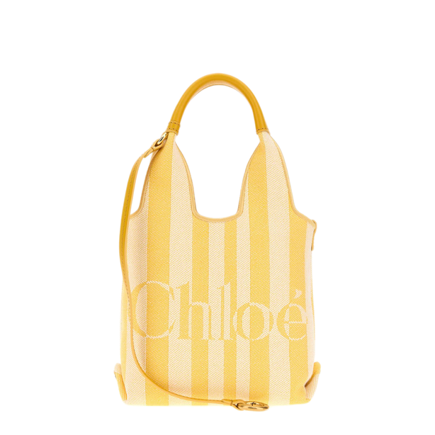 Embroidered Canvas Stripy Handbag