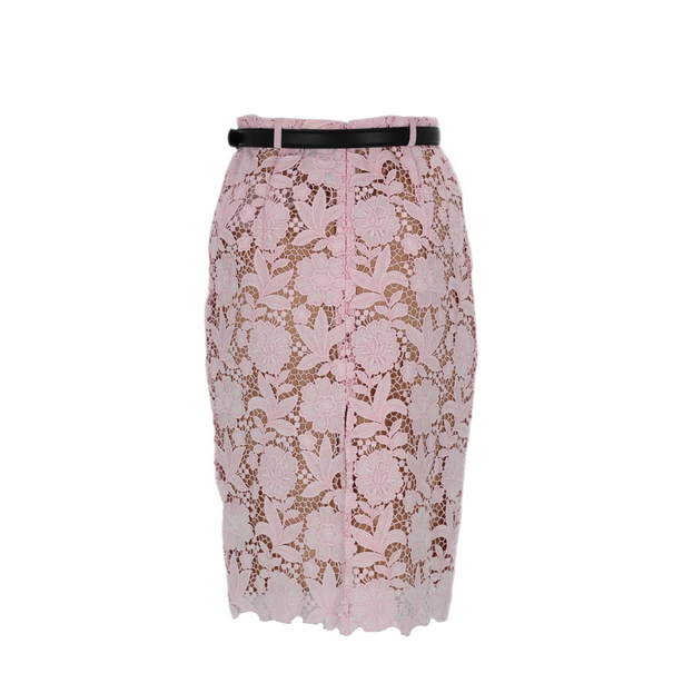 Midi Skirt In Pink Lace