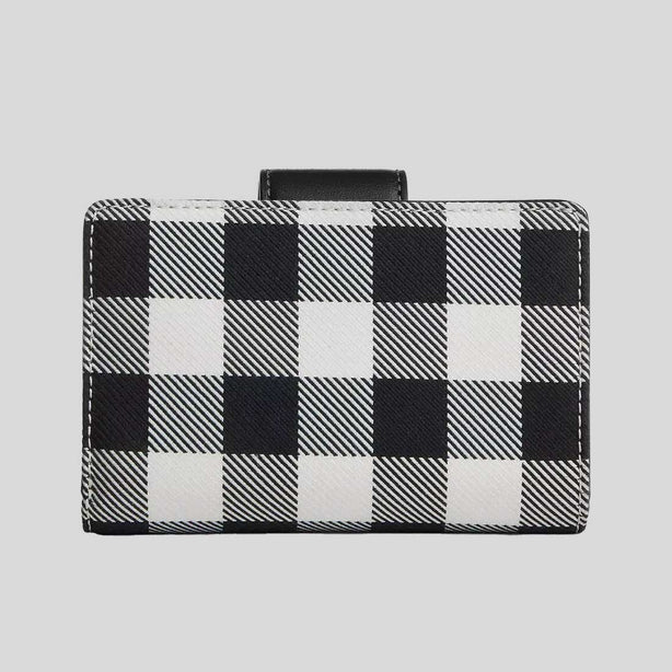 COACH Medium Corner Zip Wallet With Gingham Print Black Multi RS-CFA18