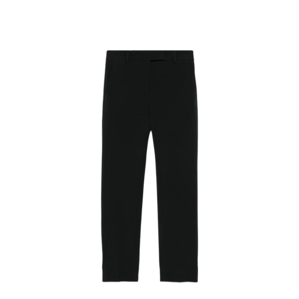 Tapered Leg Cotton Blend Trousers