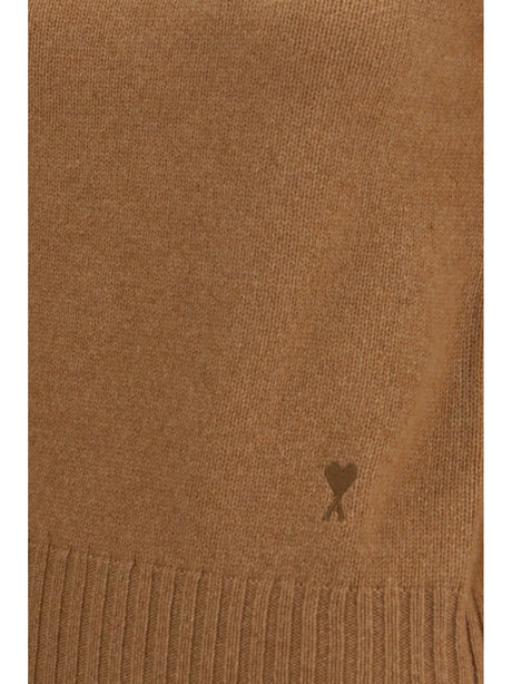 Ami Paris Ami De Coeur Turtleneck Sweater - Camel