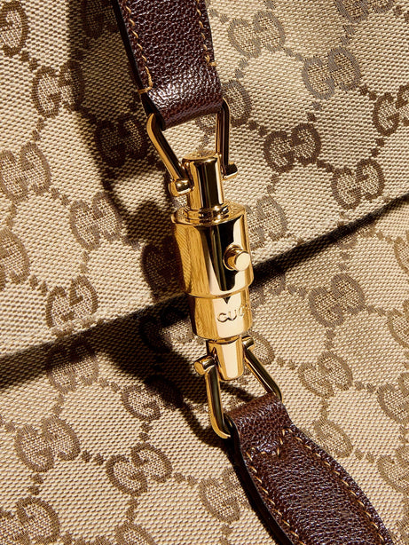Gucci Jackie Flap GG canvas shouder bag - Sandbrown