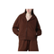Brown Cotton Zip Up Sweatshirt