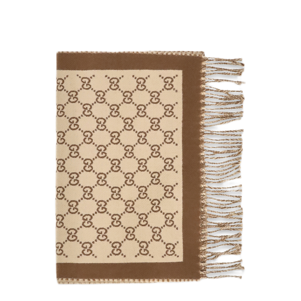 Gg All Over Wool Scarf