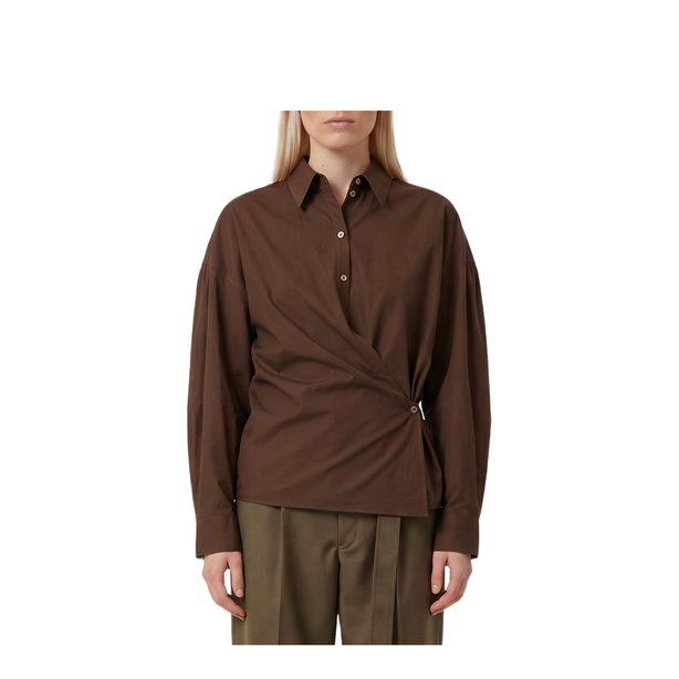 Straight Collar Twisted Shirt