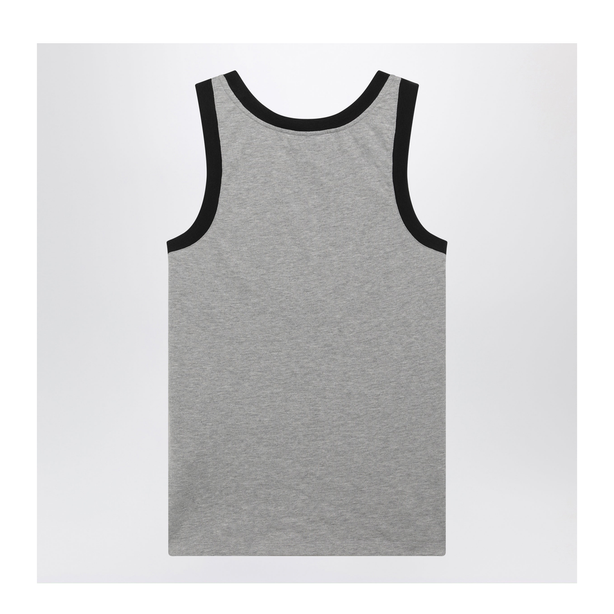 Light Grey Cotton Jersey T-Shirt With Logo Print