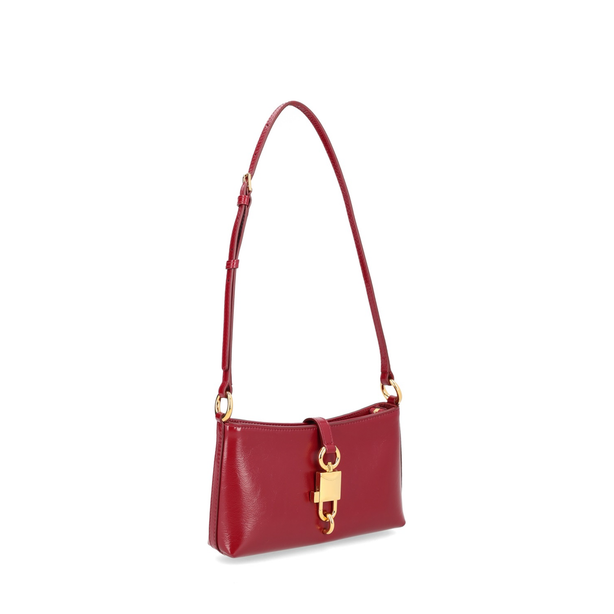 Lock Calfskin Shoulder Bag - Red