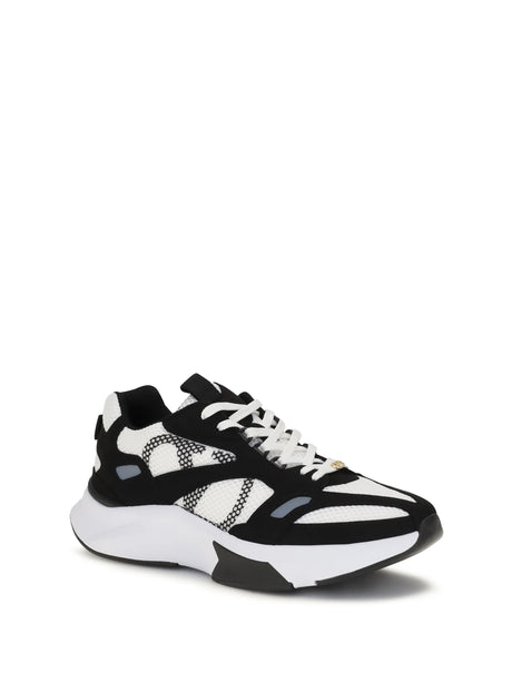 Valentino Garavani Demivee mesh and suede Sneakers - White/Black/Grey C/Black/Bia-Ne-Ne