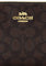 Coach Large Corner Zip Wristlet In Signature Canvas - Walnut/Black
