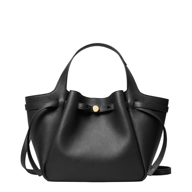 Romy Small Pebbled Leather Tote - Black