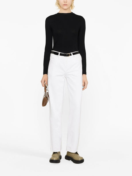 Brunello Cucinelli Ribbed Stretch Cotton Jersey T-Shirt with Jewellery