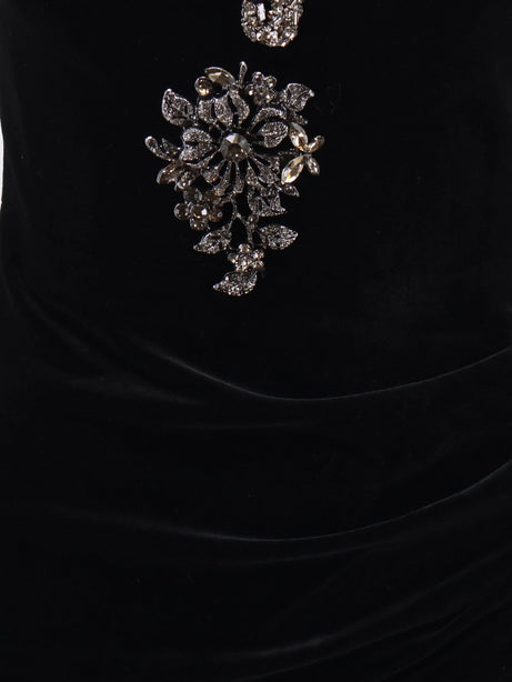 Self Portrait Velvet long dress - Black
