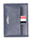 Single Card Holder with Side 4 Bar Stripes in Pebble Grain Leather