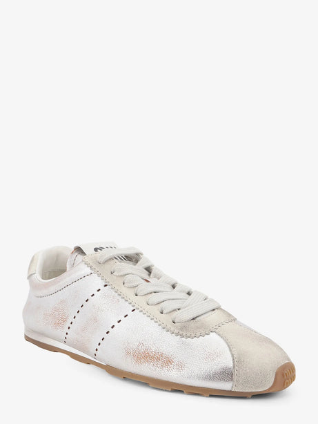 Miu Miu Plume vintage silver leather sneakers - Argentotalco