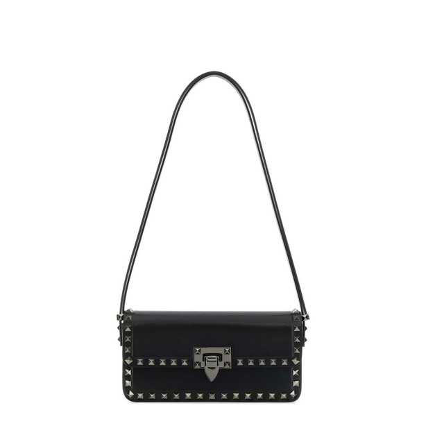Rockstud Medium Leather Shoulder Bag - Black