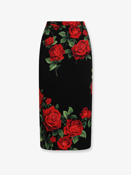 Dolce & Gabbana Stretch silk midi skirt - Roserossnero