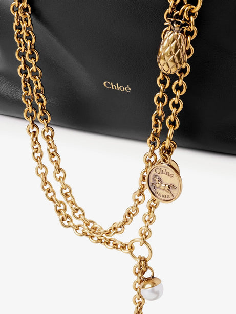 Chloe' Chloé Icons leather crossbody bag with front logo - Black