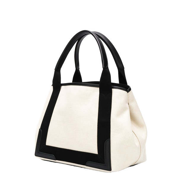 Navy Small Cabas in Beige
