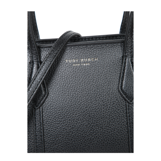 Perry Mini Calf Leather Tote - Black