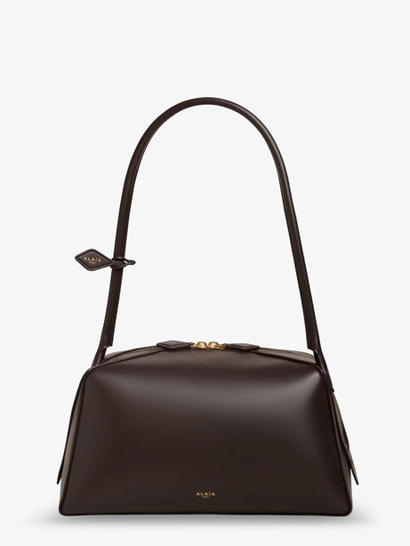Alaia Bouledogue leather shoulder bag - Brun Fume