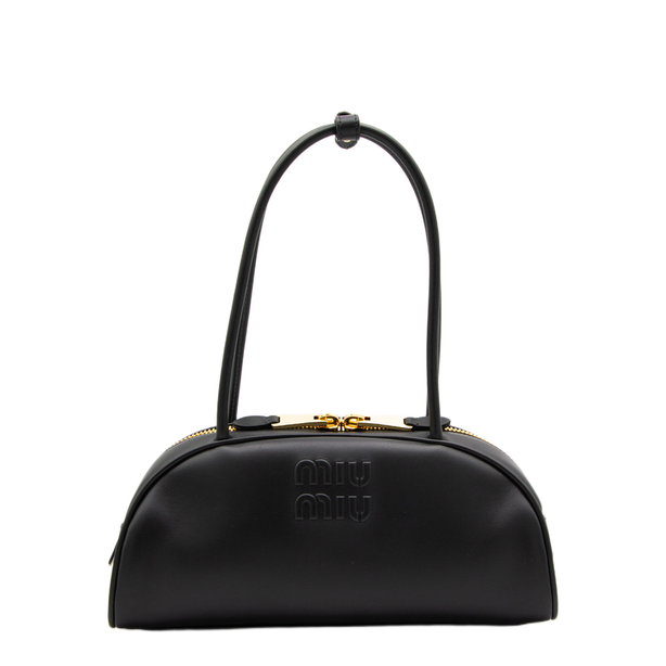 Beau Medium Calfskin Bowling Bag - Black