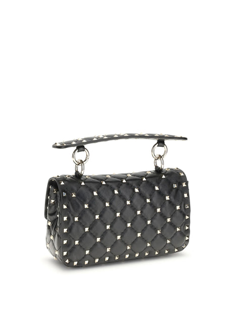 Valentino Garavani Rockstud Spike mini Top Handle Bag in nappa - Black