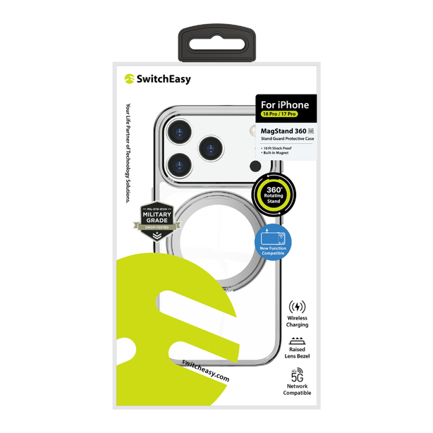 Switcheasy MagStand 360 M Stand Guard Protective Case for iPhone 18 Pro - Transparent